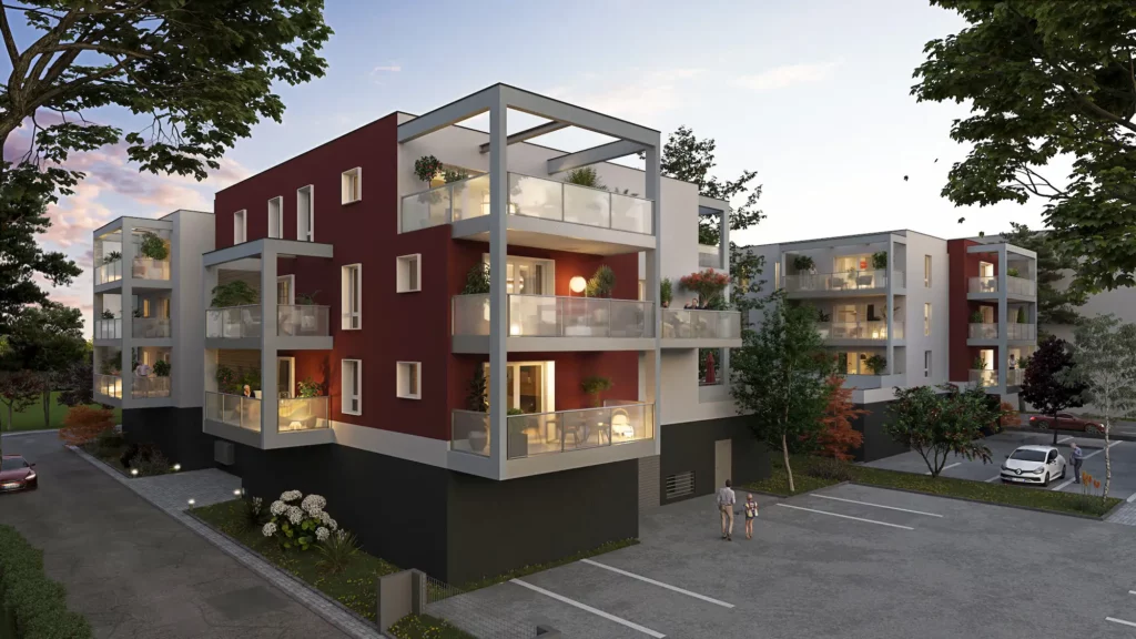 Vue 3D du programme le Clos des Arts à Belfort - Atik